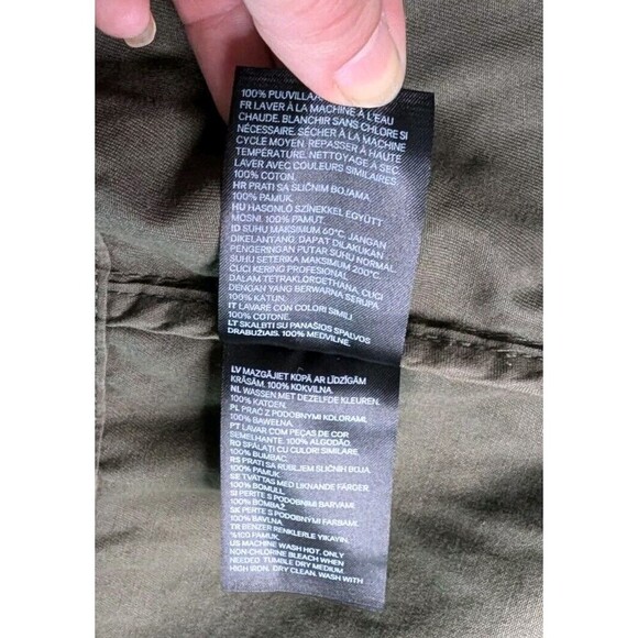 DIVIDED By H&M Sz 4 Hooded Jacket Womens Army Green Lightweight Utility Olive - Picture 5 of 6